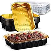Acellegic 20 Set 9x13 Heavy Duty Aluminum Pans with Lids Rectangle Double Thick Aluminum Foil Baking Pan Food Container for Heating Cooking Meal Prep Storage Freezer and Takeout