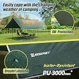 Bessport Camping Tent Tarp 3x4m Waterproof PU3000mm with Eyelets & Stakes view 2