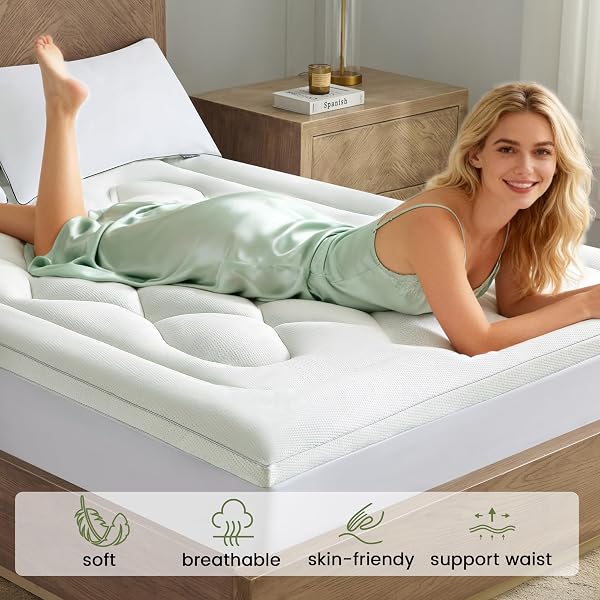 QUIETSEA MATTRESS TOPPER MATTRESS PAD (WHITE, TWIN XL)