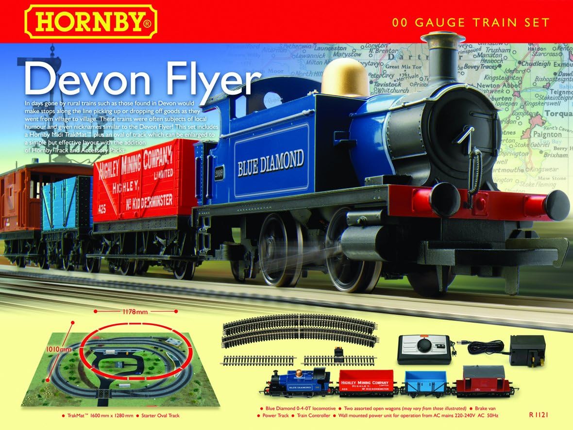 Hornby R1121 Devon Flyer 00 Gauge Electric Train Set Amazon.co.uk