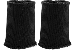 Healifty 1 Pair Black Elastic Knit Rib Cuff Sleeve Replacement for Jackets and Sweatshirts, Stretch Ribbing