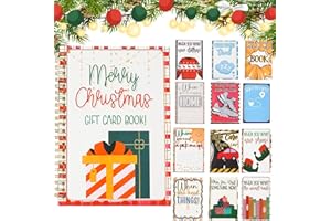 WARMOW Christmas Gift Card Book, 32 Pages Color Spiral Bound, Surprises on Every Page, DIY Personalized Merry Christmas Gift Card Book for Family, Friends, Students Graduation Gifts