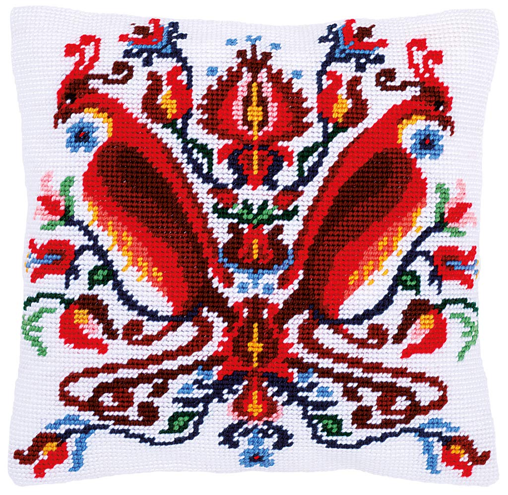 Vervaco Tapestry Cushion Felix, Satin Cross Stitch Embroidery Kit, Vorbeze Nice, Cotton, multicoloured, 40 x 40 x 0.3 cm