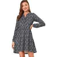 ALTAR'D STATE Women's Long Sleeve Polka-Dot Dress, Scoop Neck Casual Summer  and Fall Patterned Short Length Dress, Black and White, Large at Amazon  Women's Clothing store