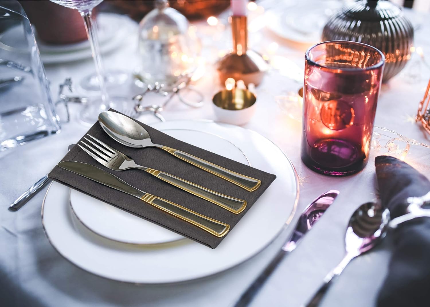 Ruvanti Table Cloth Napkins [12 Pack] Polyester Napkins/Reusable Dinner Napkins .Charcoal Grey Fabric Napkins Good for Weddings,Cocktail Parties, Holiday Dinner,Coffee Gatherings & Restaurant.: Home & Kitchen