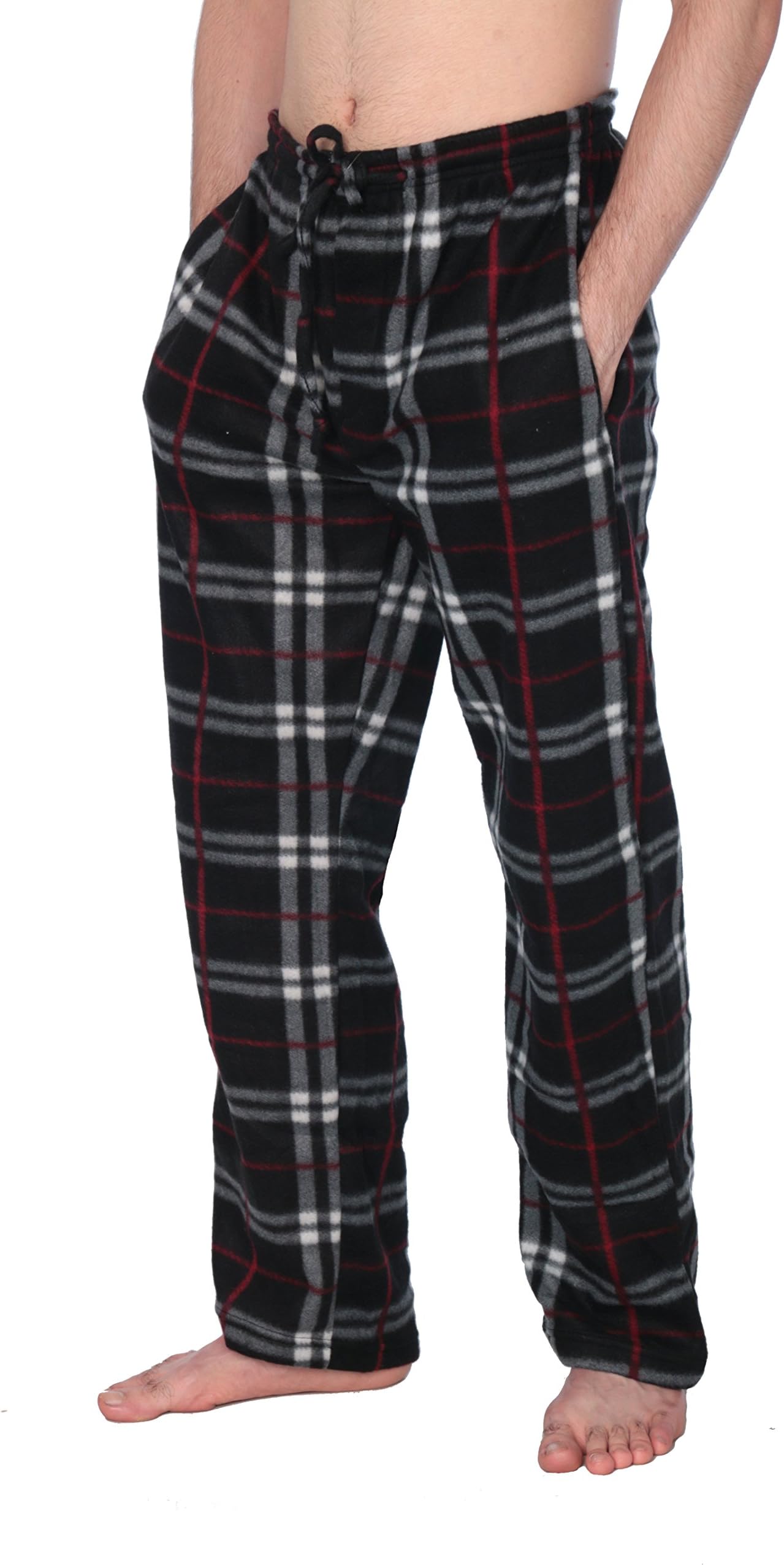 Active Club Men's PJ Pajama Fleece Lounge Plaid Bottoms Pants Microfleece (Single or 3 Pack), 12 Colors