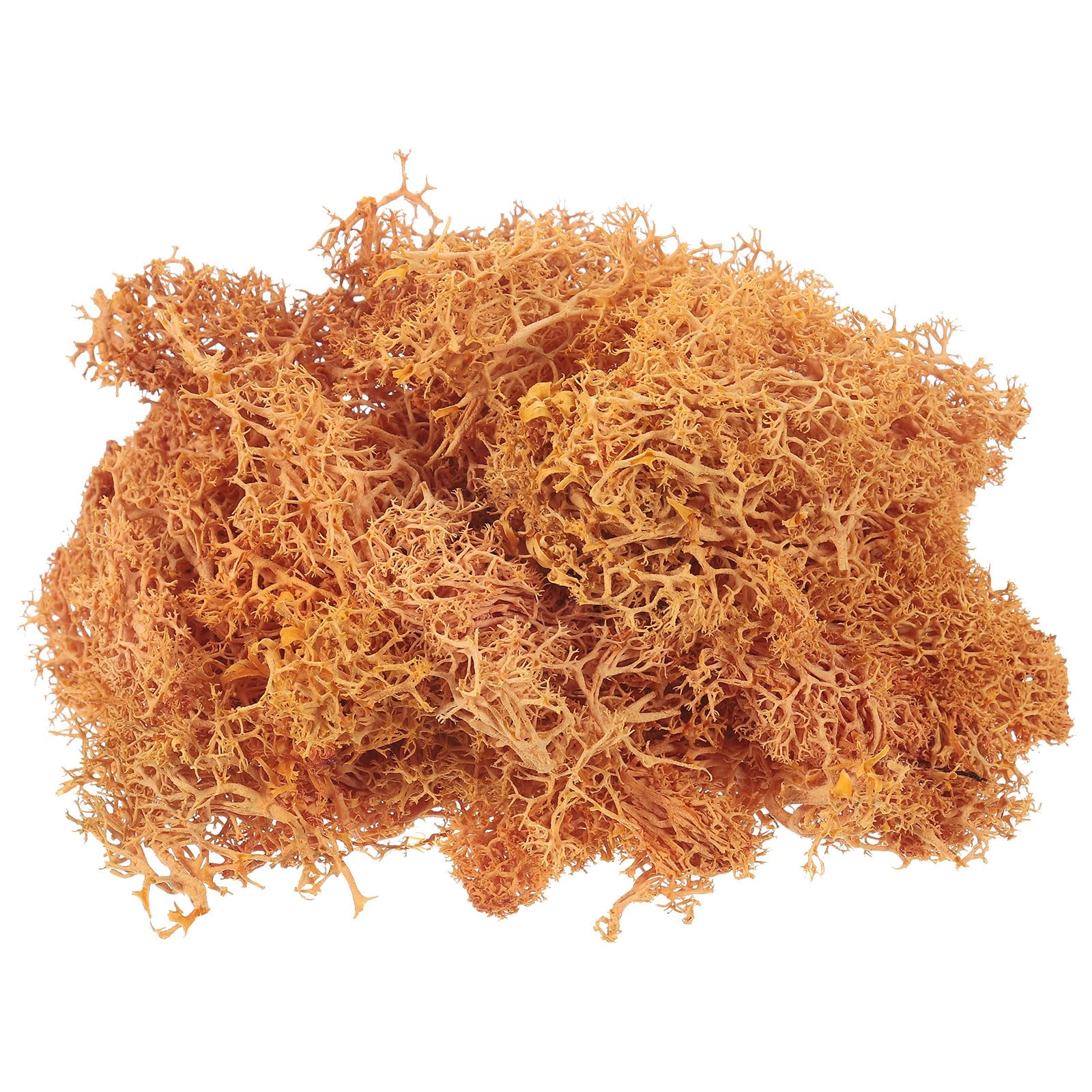 PATIKIL 3.5 OZ Fake Moss, Preserved Reindeer Moss Artificial Moss Lichen Centerpieces Decor Faux Moss for Potted Plants Christmas Crafts, Orange