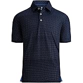 Damipow Premium Golf Shirts for Men Dry Fit Performance Polo Short Sleeve Collared Shirt