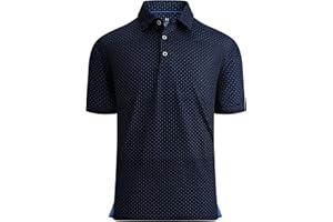 Damipow Premium Golf Shirts for Men Dry Fit Performance Polo Short Sleeve Collared Shirt