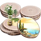 10Pcs Wood Slices Unfinished Wood Rounds 7-8 inches Wood Circles for Crafts Wood Slab for DIY Table Centerpieces Decor Crafts Wedding Parties Baby Shower