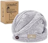 myHomeBody Hair Towel Wrap Luxury Rapid-Dry Turban Charcoal Fiber Gray view 1