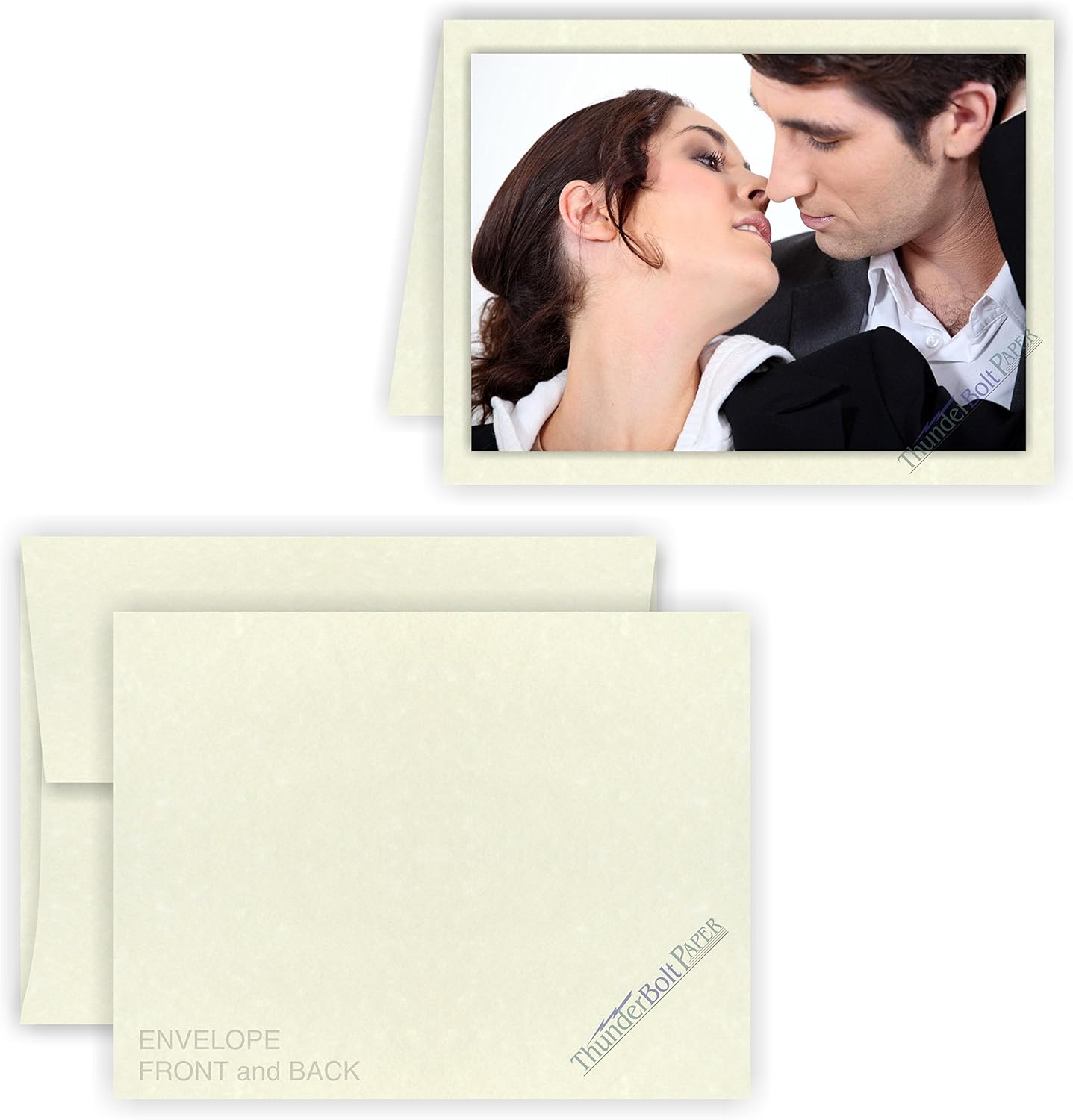 5X7 Folded Size with A-7 Envelopes - Off White Parchment - 50 Sets (10X7 Cards Scored to Fold in Half) Matching Pack - Invitations, Greeting, Thank You, Notes, Holidays, Weddings, Birthdays : Office Products