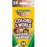 Crayola Colors of The World Markers 24 Count, Fine Line Washable Skin Tone Markers