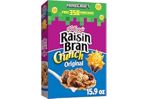 Kellogg's Raisin Bran Crunch Cold Breakfast Cereal, Fiber Cereal, Heart Healthy, Original, 15.9oz Box (1 Box)