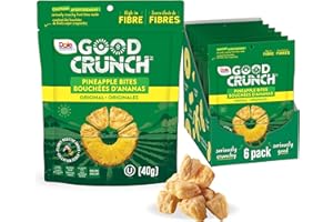 Dole Good Crunch Pineapple Dried Fruit Bites, Gluten Free & Vegan Healthy School Snack with No Sugar Added, 40g Bags (Pack of