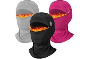 Eurzom 3 Pcs Kid Winter Balaclava Ski Mask for Boy Girl Moveable Windproof Thermal Ski Mask