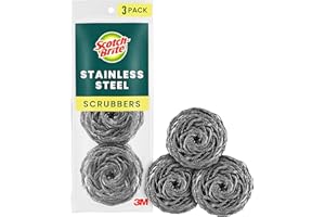 Scotch-Brite Stainless Steel Scouring Pad, 3-Pad