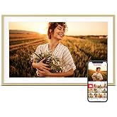 Frameo 15.6" Digital Picture Frame, Large Display Digital Frame WiFi, 32GB | 1920*1080 IPS FHD Touch Screen, Electronic Photo Frame Slideshow, Wall Mountable, Share Picture, Gifts for Mom, Women, Gold