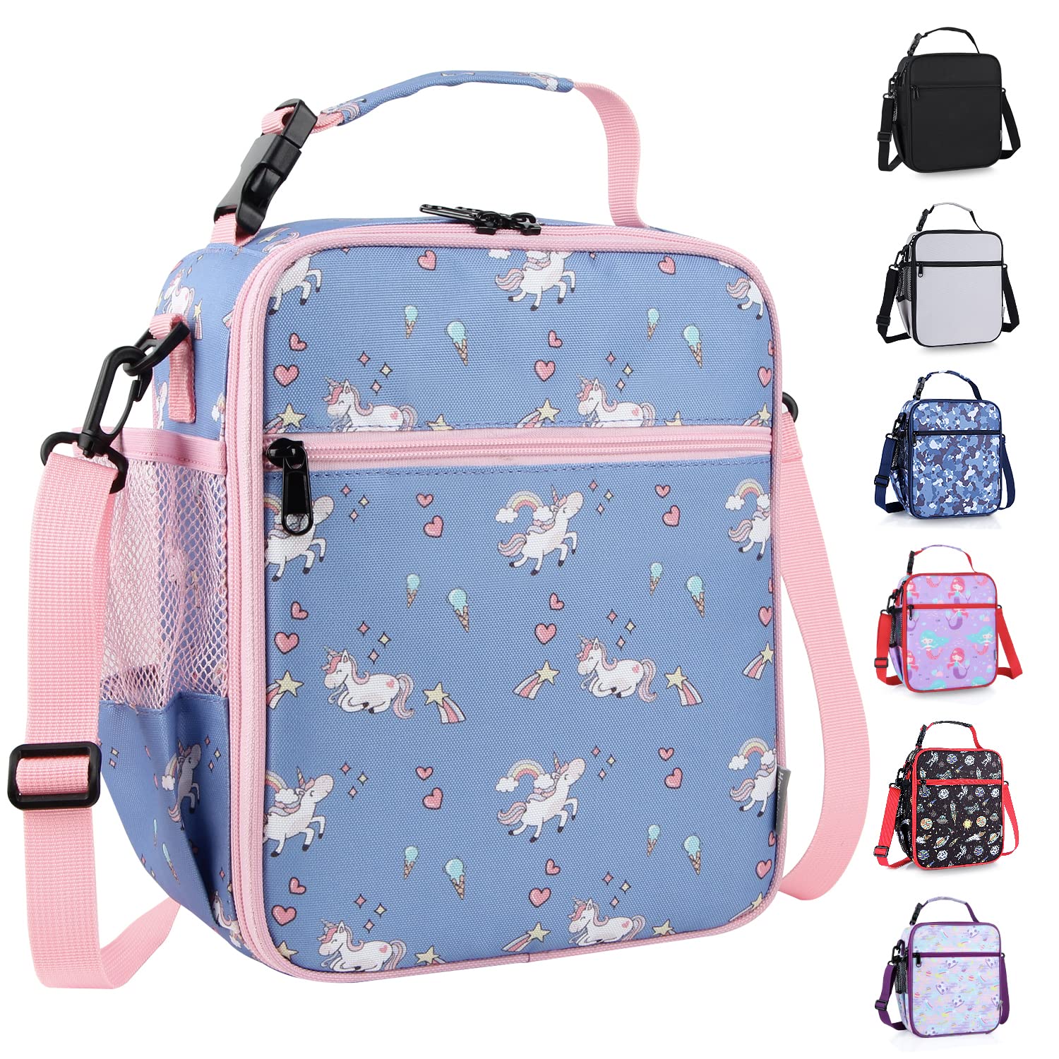 hombrima Kids Insulated Lunch Box Bag, Thermal Picnic Cool Bags with Adjustable Strap for Adults Children Women Men Boys Girls School Work (Little Horse)