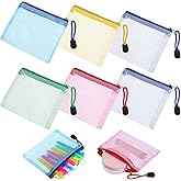 LXUEJIE 6 PCS Mesh Zipper Cosmetic Bags, Small Mesh Zipper Pouch Bag for Purse, Meshs Makeup Pouch, Pencil Case Mini Meshs Bags with Zippers, Size 4.7" x 4" Travel Pouches for Daily Toiletrie