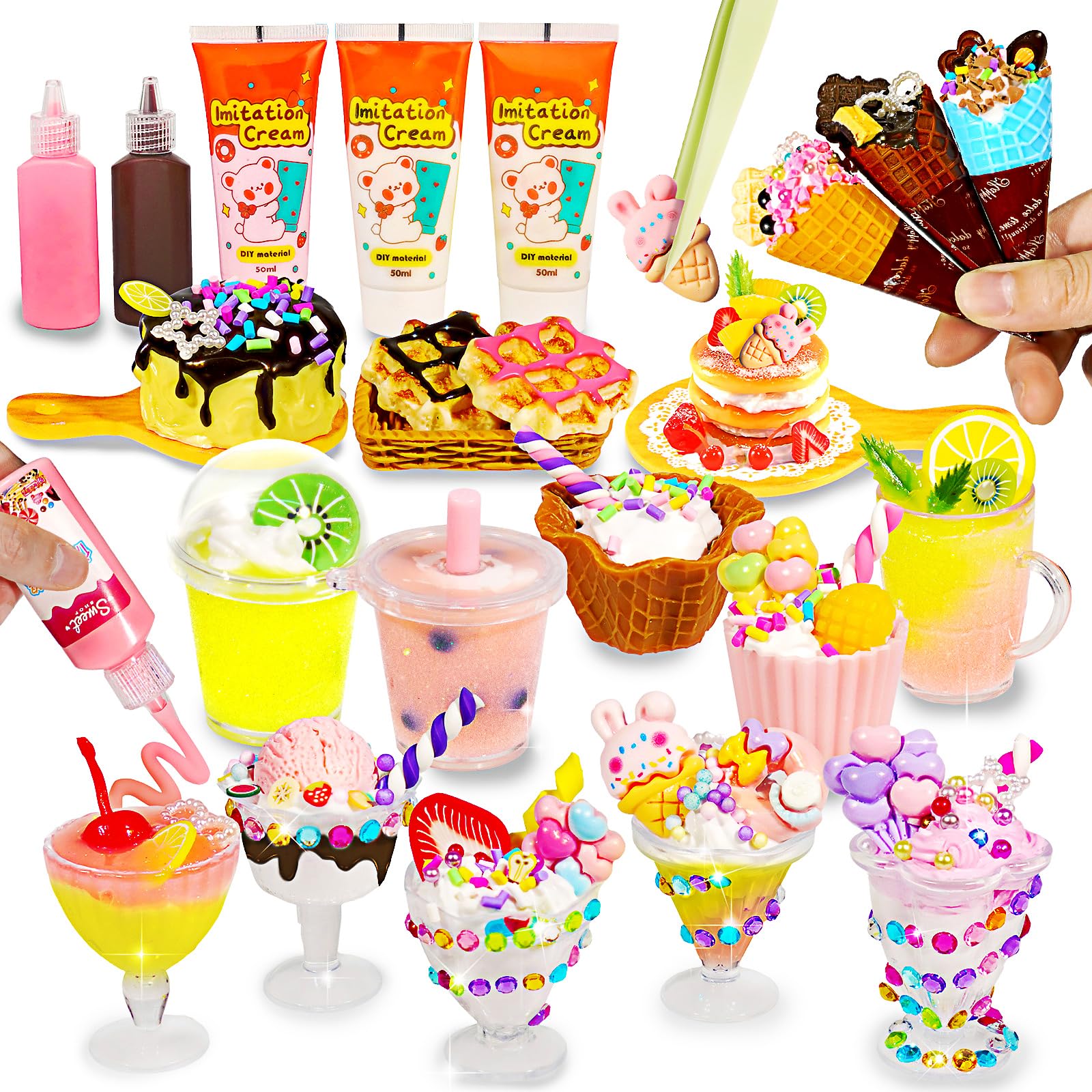 Photo 1 of 16 Pcs DIY Miniature Food Making Material Kit Kitchen Mini Food Set Multi-Style Dessert Drink Making Make Your Food