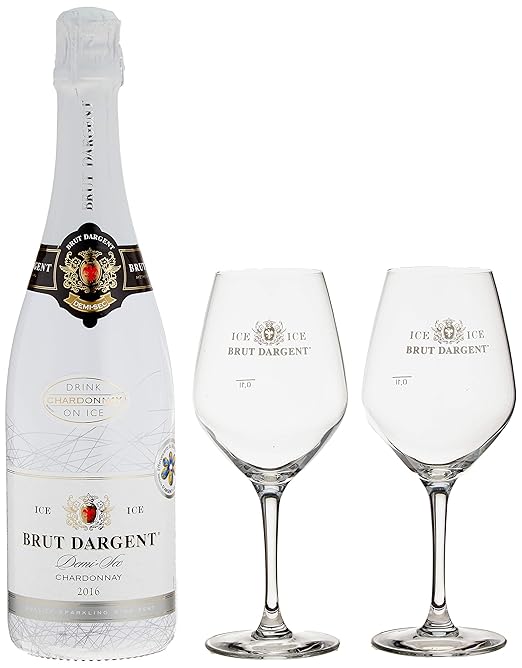 Brut Dargent Sparkling ICE Geschenkpaket mit 2 Gläsern 2015/2016 (1 x 0.75 l)