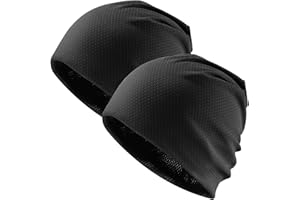 Trodalo 2 Pack Cooling Skull Caps for Men Women - Sweat Wicking Stretchy Cycling Caps, Sports Running Hats, Helmet Liner