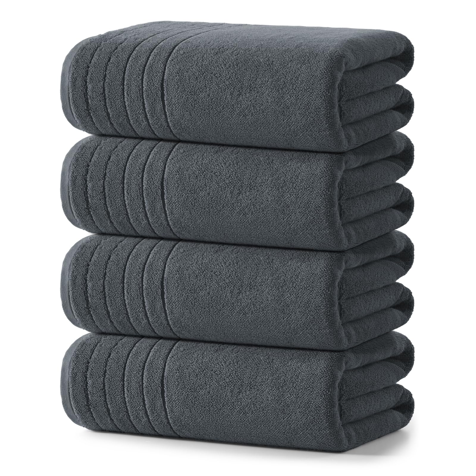 Photo 1 of REDKISS Luxury Bath Towels Set of 4, 35x70 in, Highly Absorbent & Quick Dry, Super Soft Extra Large Premium Thick Cotton Gray Bath Sheets for Shower, Hotel, Bathroom, Spa