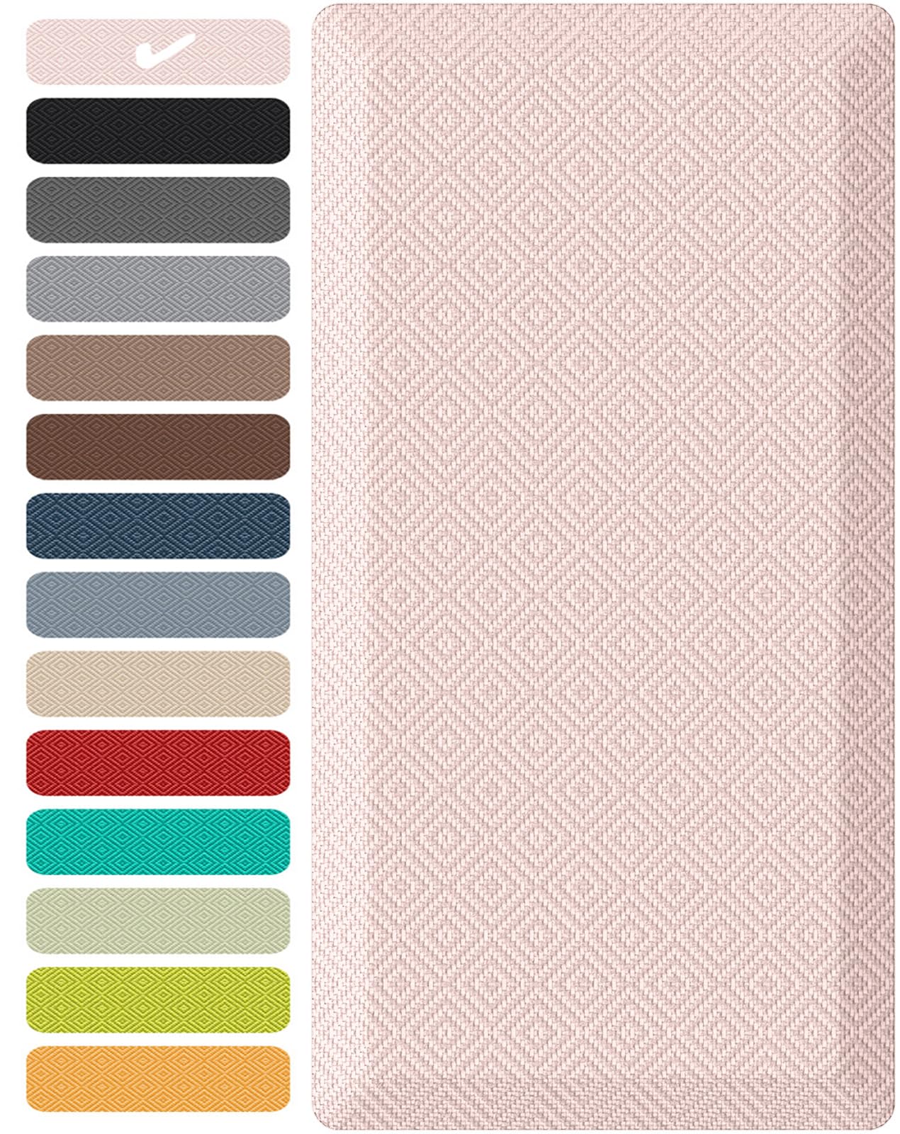 Ophanie Kitchen Mats for Floor, 3/4 Inch Thick Kitchen Rugs, 20''x32'' Anti Fatigue Standing Cushioned Mat, Waterproof,Comfort Ergonomic Mat for Office, Home, Sink, Pink Non-Slip Bottom Image