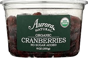 Aurora Products Organic Dried Cranberries, 9 OZ