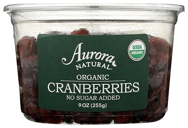 AURORA PRODUCTS ORGANIC DRIED CRANBERRIES, 9 OZ