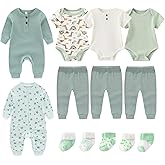 Ruliby Baby Bodysuit and Pant Sets Ribbed Romper Soft Newborn Boy Girl Clothes Outfits Layette Gift Set