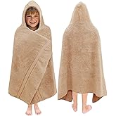ORIGINAL KIDS Hooded Bath Towel Wrap - Ultra Soft 100% Cotton Terry Large Oversized Hooded Kids Towel - Toddler Big Kid Shower Pool Beach Towel - Absorbent Quick Dry Easy Care Gift - 30 x 54 - Linen
