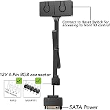 EZDIY-FAB RGB Converter 12V to 5V ARGB Hub 3-Way Splitter SATA Powered 50 Modes view 2