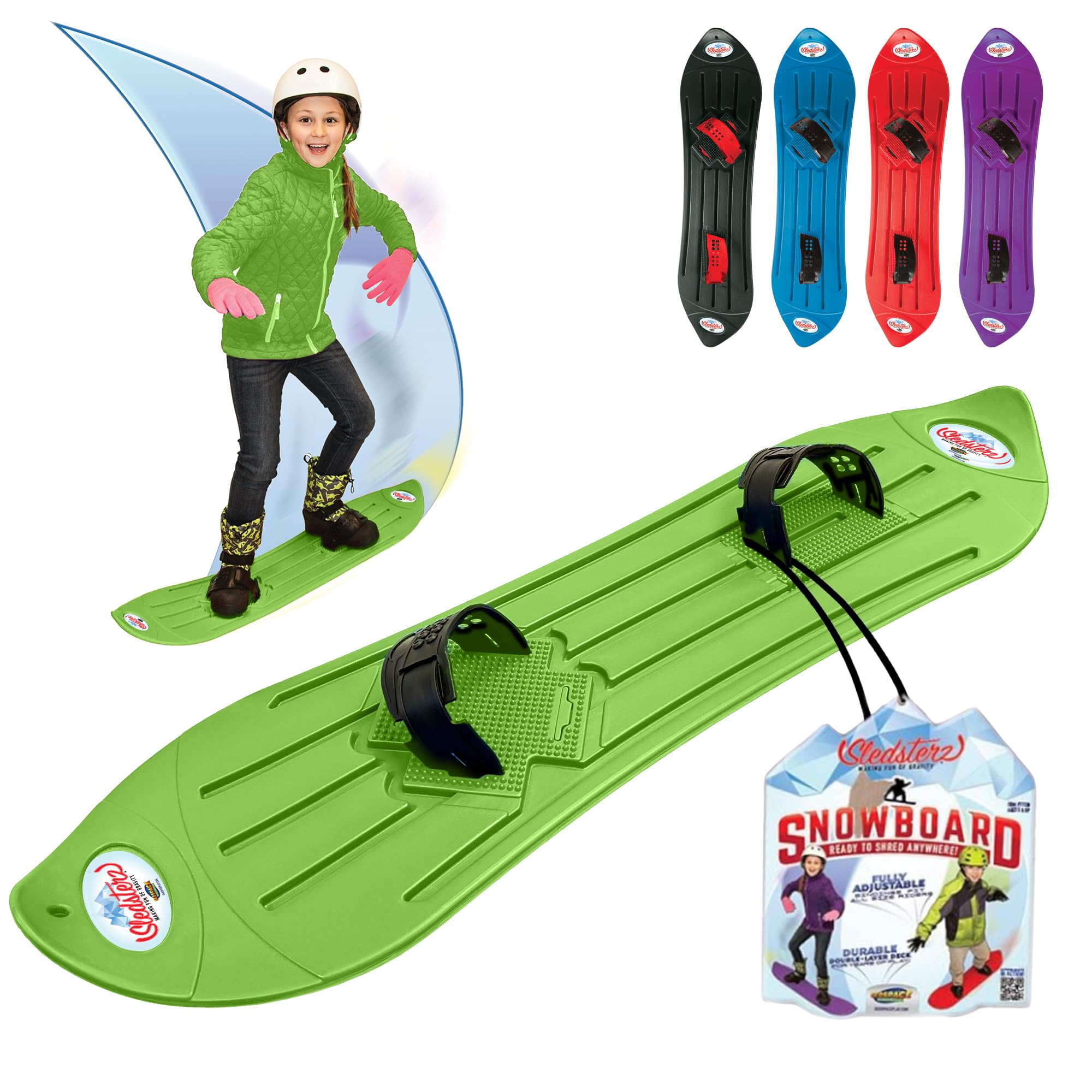 Sledsterz The Original Kids' Snowboard by Geospace (Green)