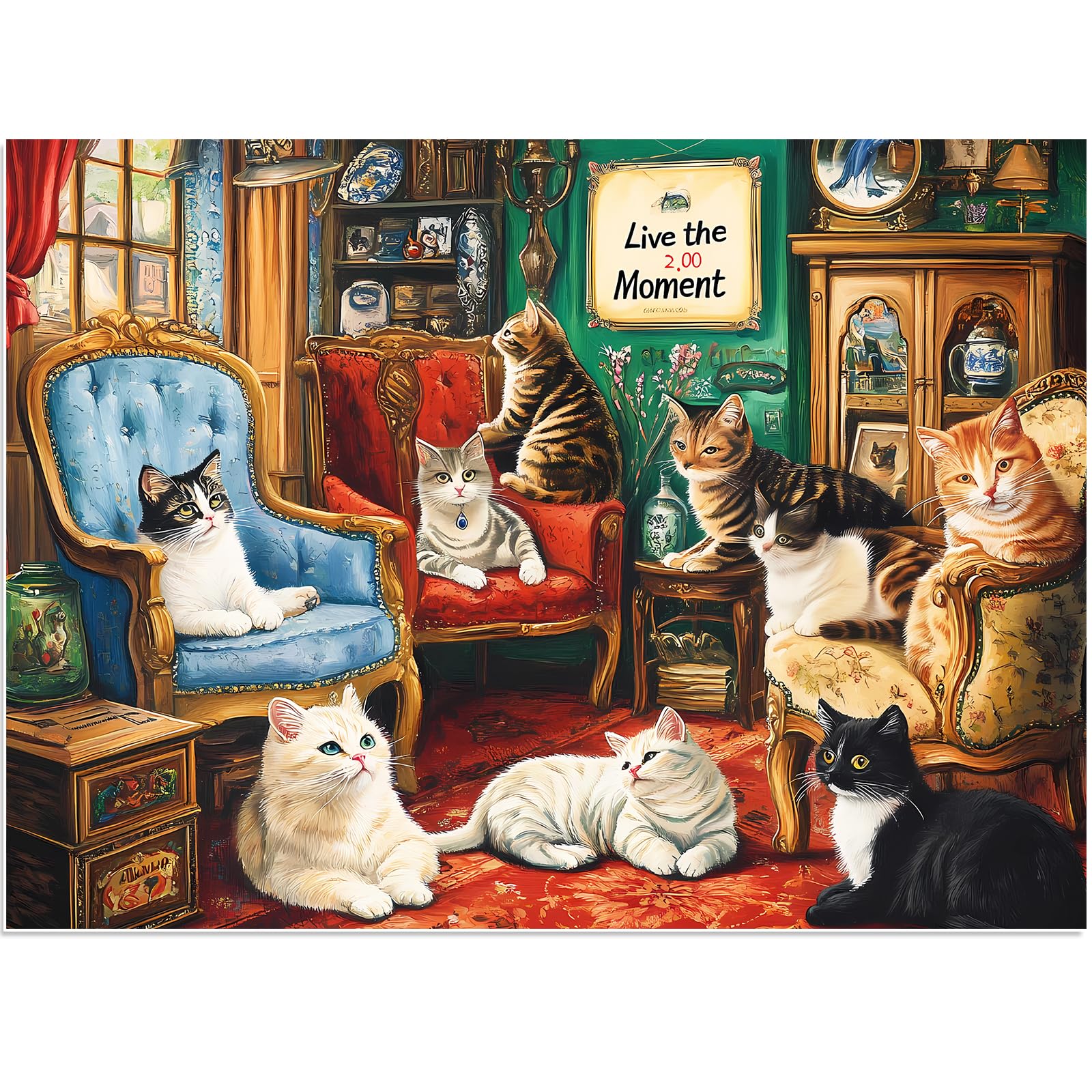 500 Pieces Puzzle for Adults,Cats Home Puzzle, Recycled Cardboard Animals Jigsaw Puzzles 500 Pieces,Challenging Puzzles Game Home Decor Birthday Party Gift Toy for Adults Seniors 20.5 * 15 in
