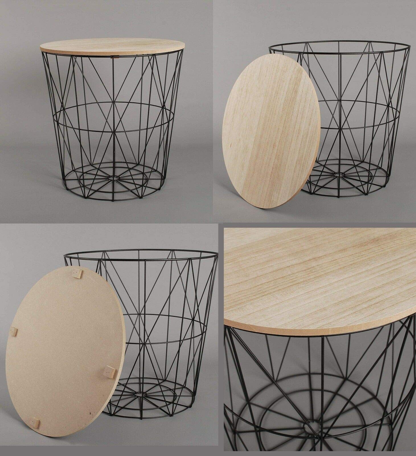 Buy Retro Black Metal Wire Round Metal/Black Marble/White Marble