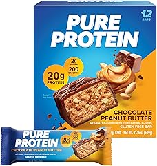 Pure Protein Bars, High Protein, Nutritious Snacks to Support Energy, Low Sugar, Gluten Free, Chocolate Peanut Butter, 1.76oz