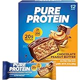 Pure Protein Bars, High Protein, Nutritious Snacks to Support Energy, Low Sugar, Gluten Free, Chocolate Peanut Butter, 1.76oz