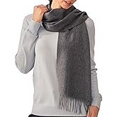 KVSS 100% Pure Cashmere Woven Scarf for Women Soft Winter Wraps Fringed Edges | Luxury Cashmere from inner Mongolia