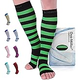 Doc Miller Compression Socks for Pregnant Women – Wide Calf, Open Toe Knee Sleeve 15-20 mmHG,Toeless Pregnancy Stockings for Varicose Veins, Footless Shin Splint Relief, 1 Pair