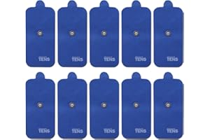 Discount TENS Brand - HiDow Compatible Replacement Electrodes – 10 Premium 2"x4" Snap TENS Unit Electrode Pads (5 Pairs), Durable Self-Adhesive Pads for Muscle Stimulation, Therapy & Pain Relief