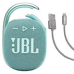 JBL Clip 4 (Teal) + Bundle with Case Logic Braided