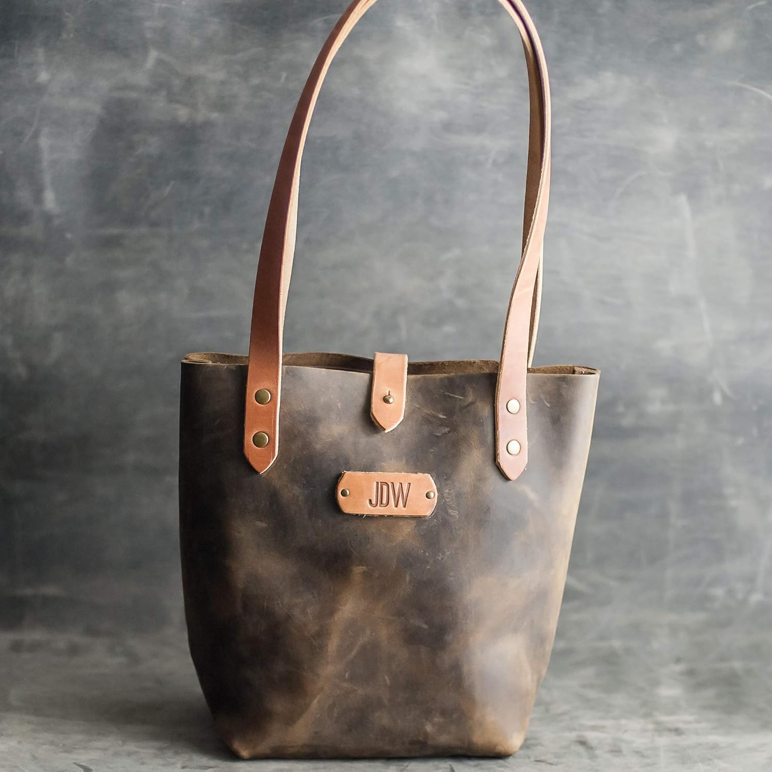 personalized leather tote