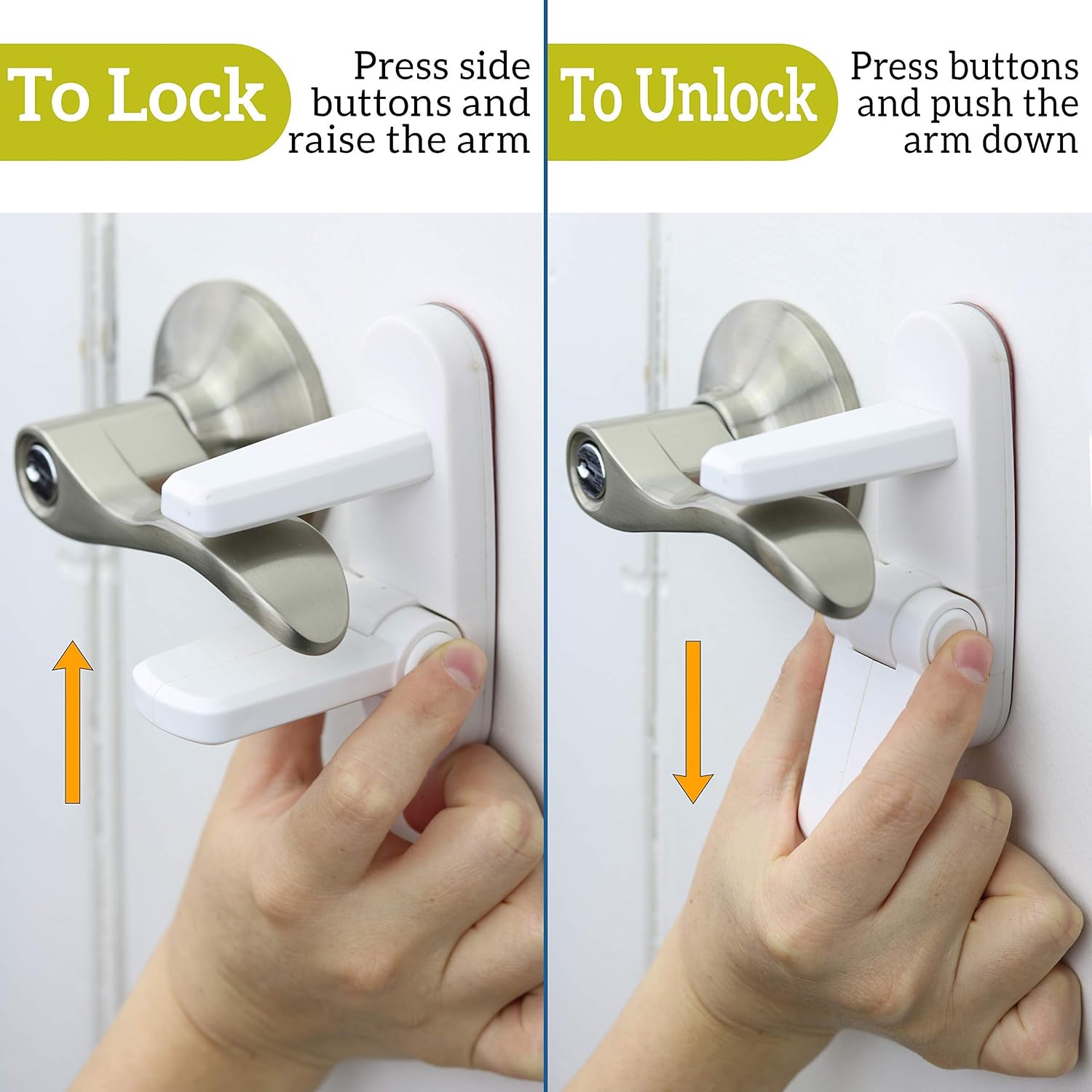Jolik Improved door locks for children(2 Pack) child locks for door & Handles 3M VHB Adhesive - No Drill, No Screw - Image 4