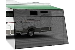 SOLIM RV Awning Sun Shade Screen, 8'x15'3" Black Mesh Blocker Sunscreen Shade Complete Kits for Awning, RV Shade Trailer Camper (Fit for 16FT Awning)