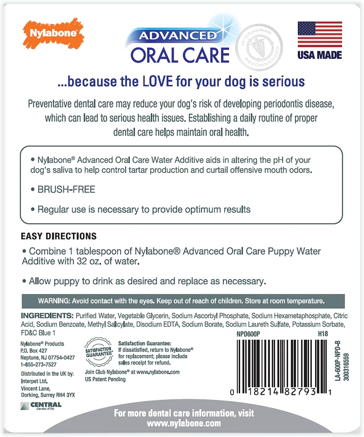 nylabone oral care liquid tartar remover