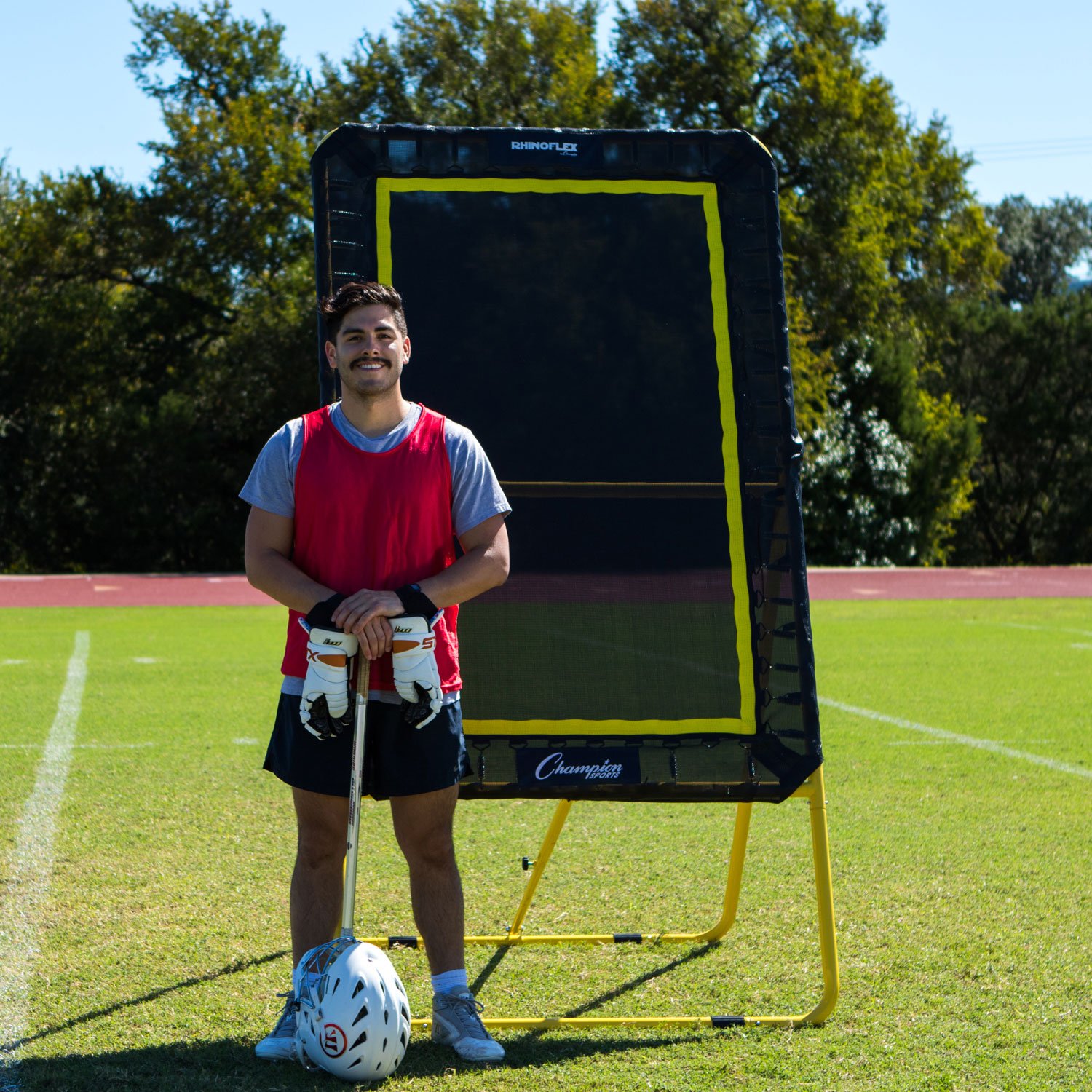 Champion Sports Deluxe Lacrosse Target: Ball Return Bounce Back Net Set for Professional, College and Grade School Training & Drills