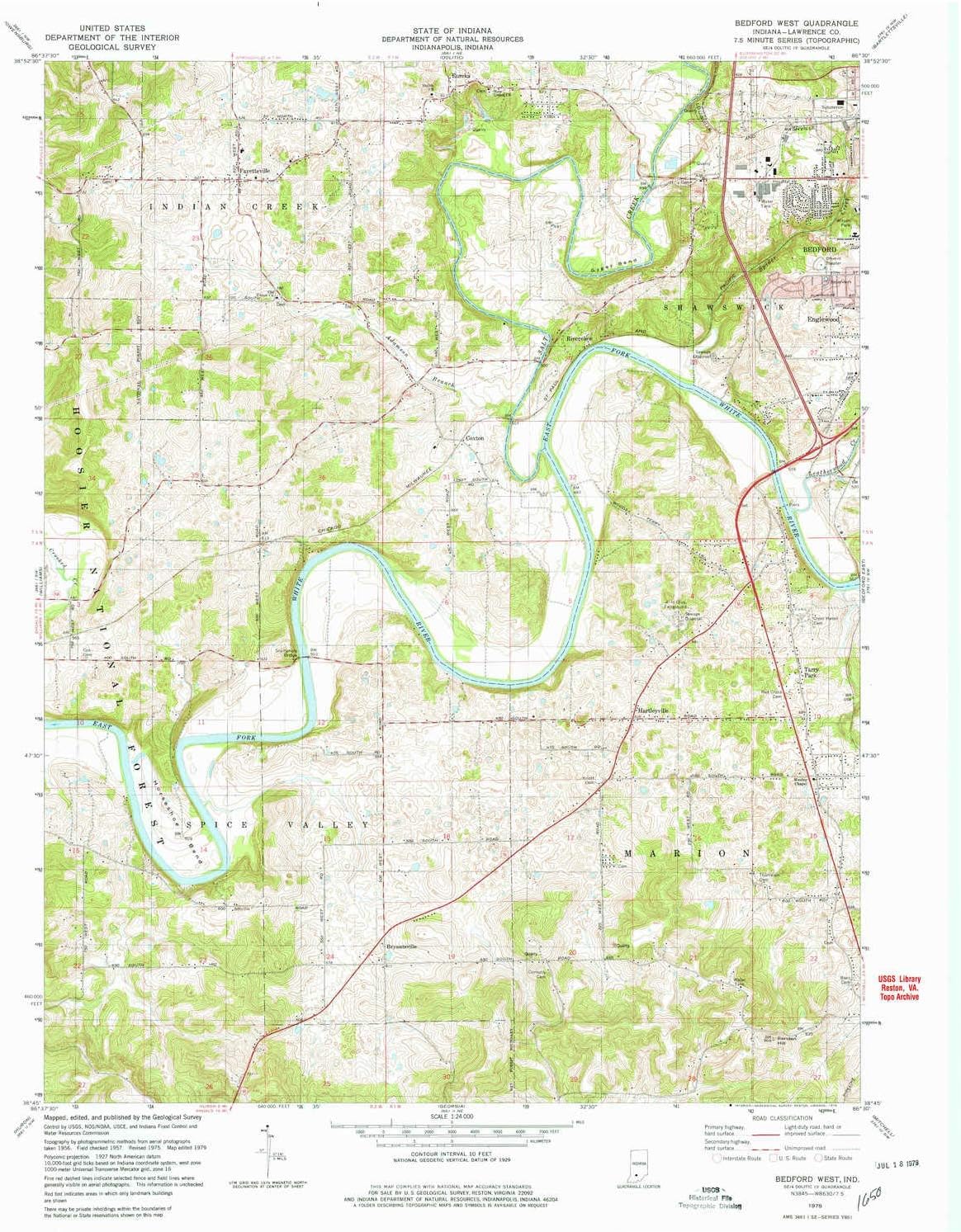 YellowMaps Bedford West in topo map, 1:24000 Scale, 7.5 X 7.5 Minute, Historical, 1979, Updated 1979, 27 x 22.1 in