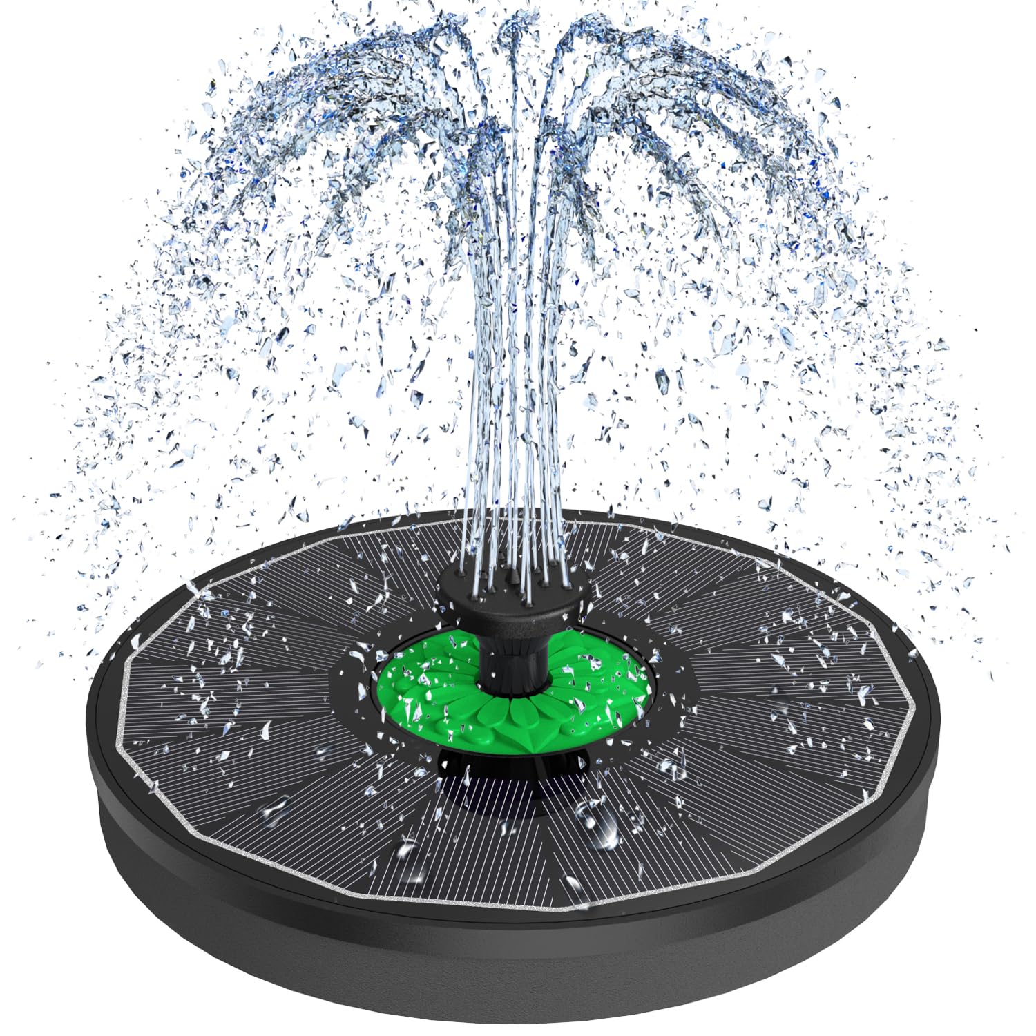 SZMP Solar Fountain Green Flower, Upgrade 3.5W Solar Bird Bath Fountains, Solar Powered Water Fountain with 7 Nozzles, 4 Fixed Pipes for Hummingbirds, Bird Bath, Garden, Pool, and Pond
